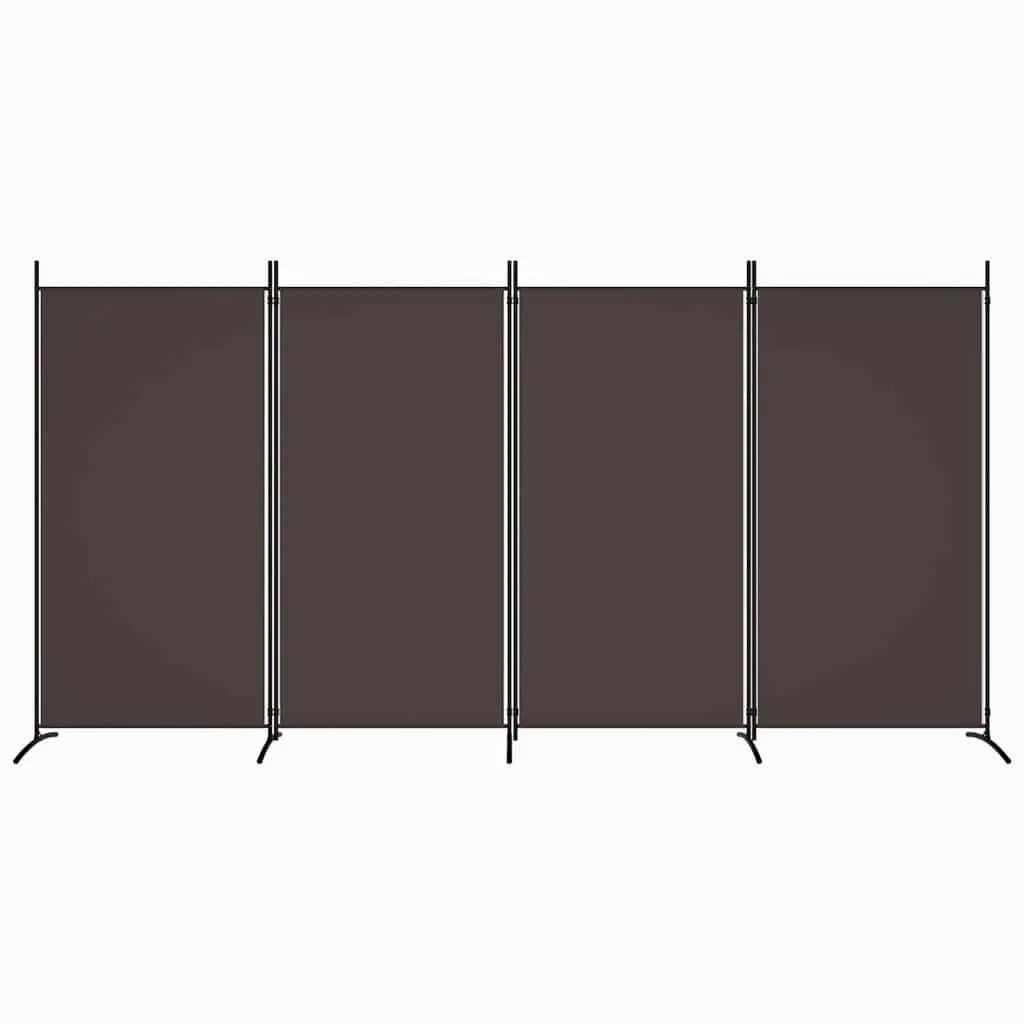 4-Panel Room Divider Foldable Fabric 346x180 cm Brown Privacy Screen