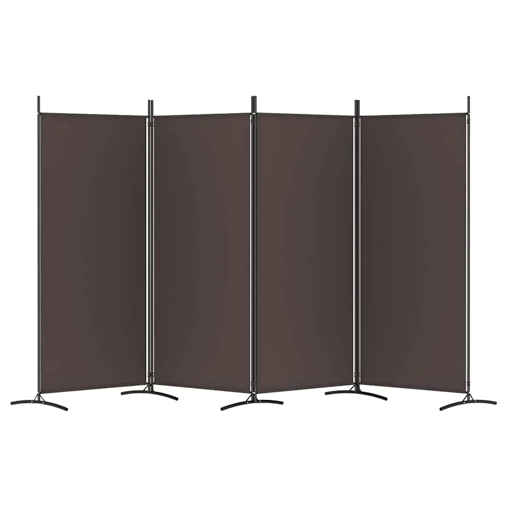 4-Panel Room Divider Foldable Fabric 346x180 cm Brown Privacy Screen