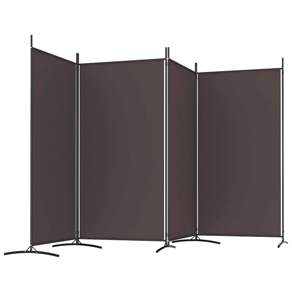4-Panel Room Divider Foldable Fabric 346x180 cm Brown Privacy Screen