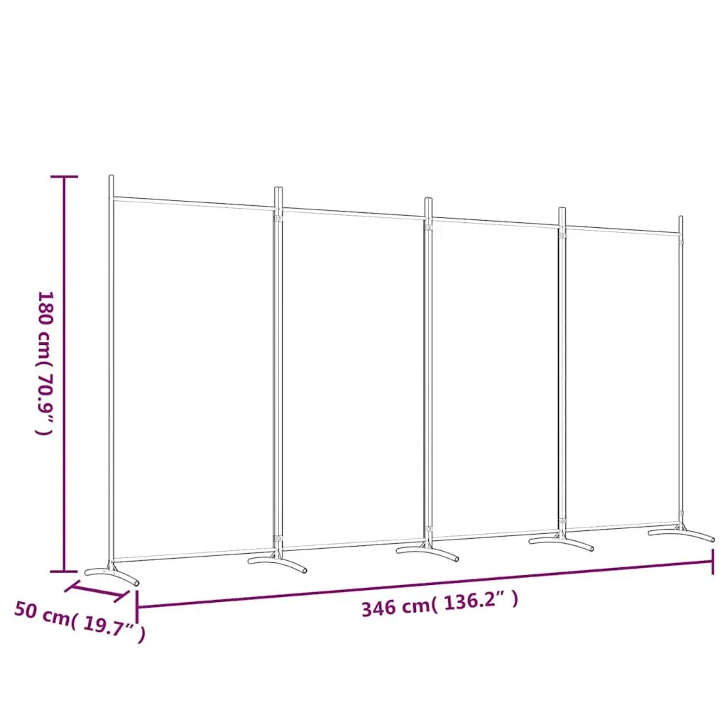 4-Panel Room Divider for Various Spaces
