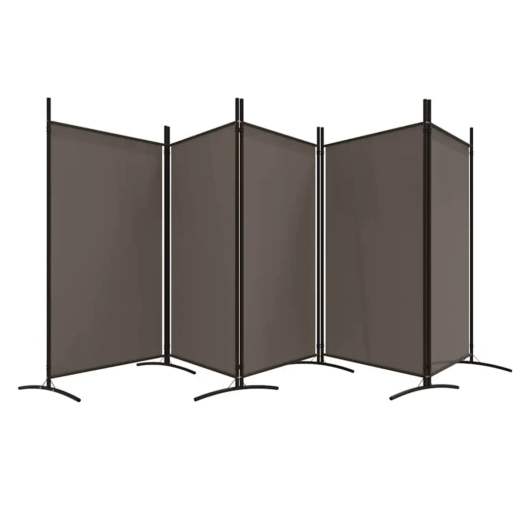 5-Panel Room Divider Fabric Foldable Anthracite 433 x 180 cm