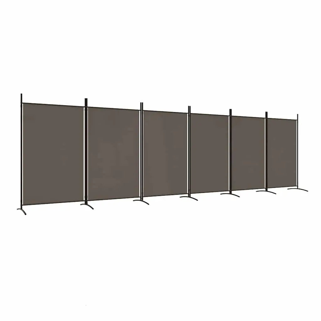6 Panel Folding Privacy Screen Room Divider Fabric Anthracite 520 x 180 cm