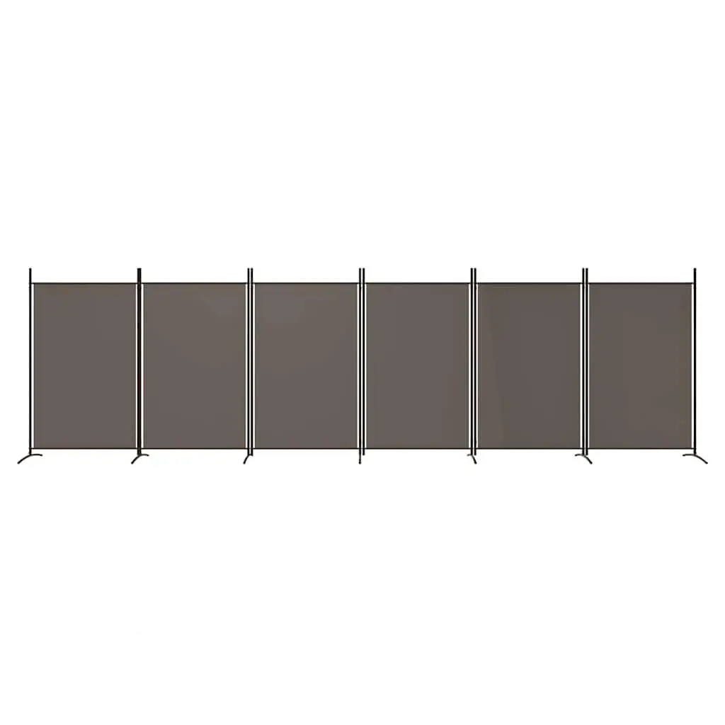 6 Panel Folding Privacy Screen Room Divider Fabric Anthracite 520 x 180 cm