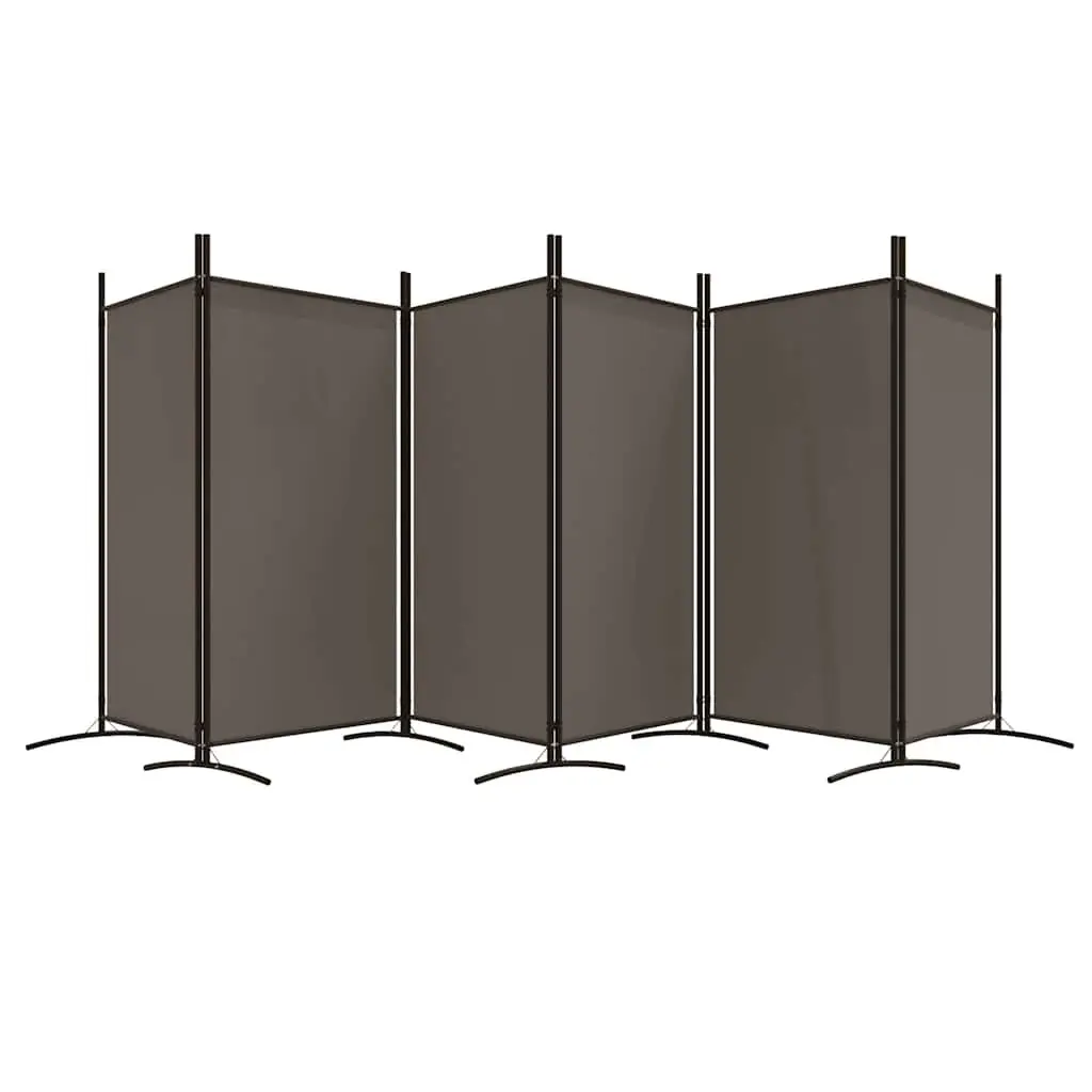 6 Panel Folding Privacy Screen Room Divider Fabric Anthracite 520 x 180 cm