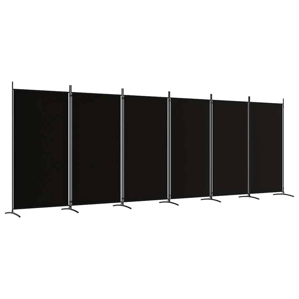 Room Divider 6 Panel Foldable Partition Screen Privacy Space Divider Black