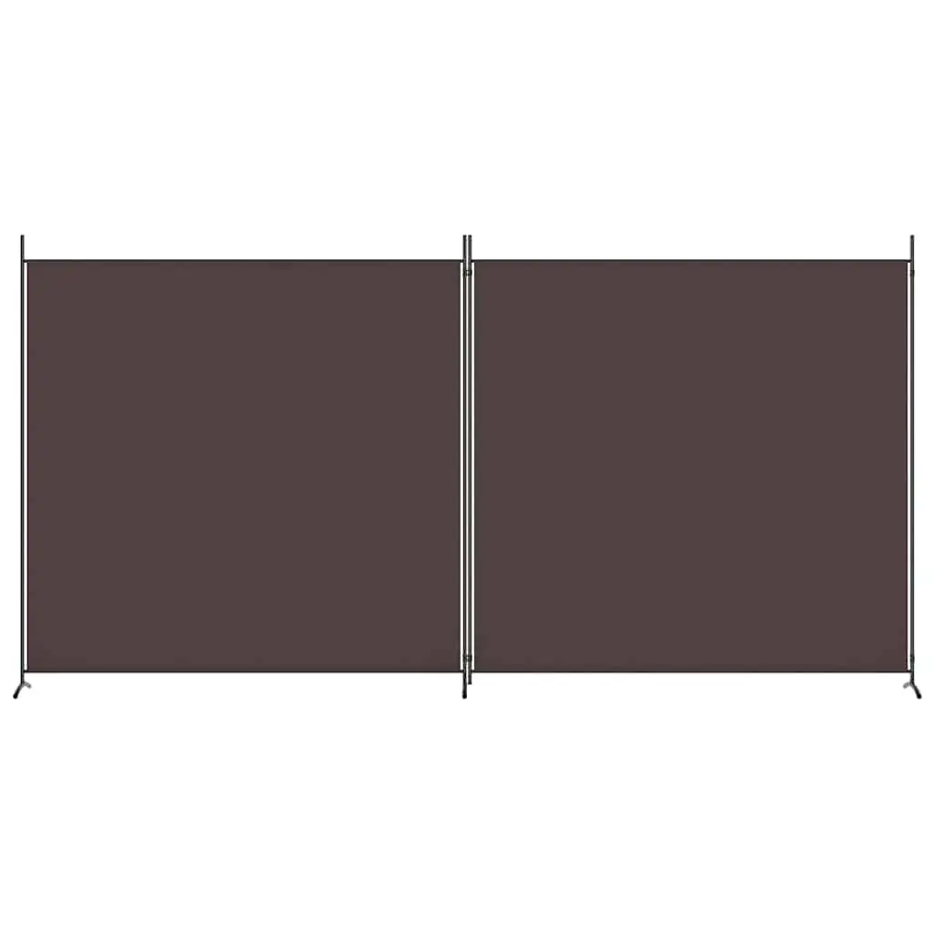 2-Panel Room Divider Fabric Foldable 348 x 180 cm Brown