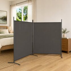 Practical 2-Panel Room Divider for Home Use - Anthracite