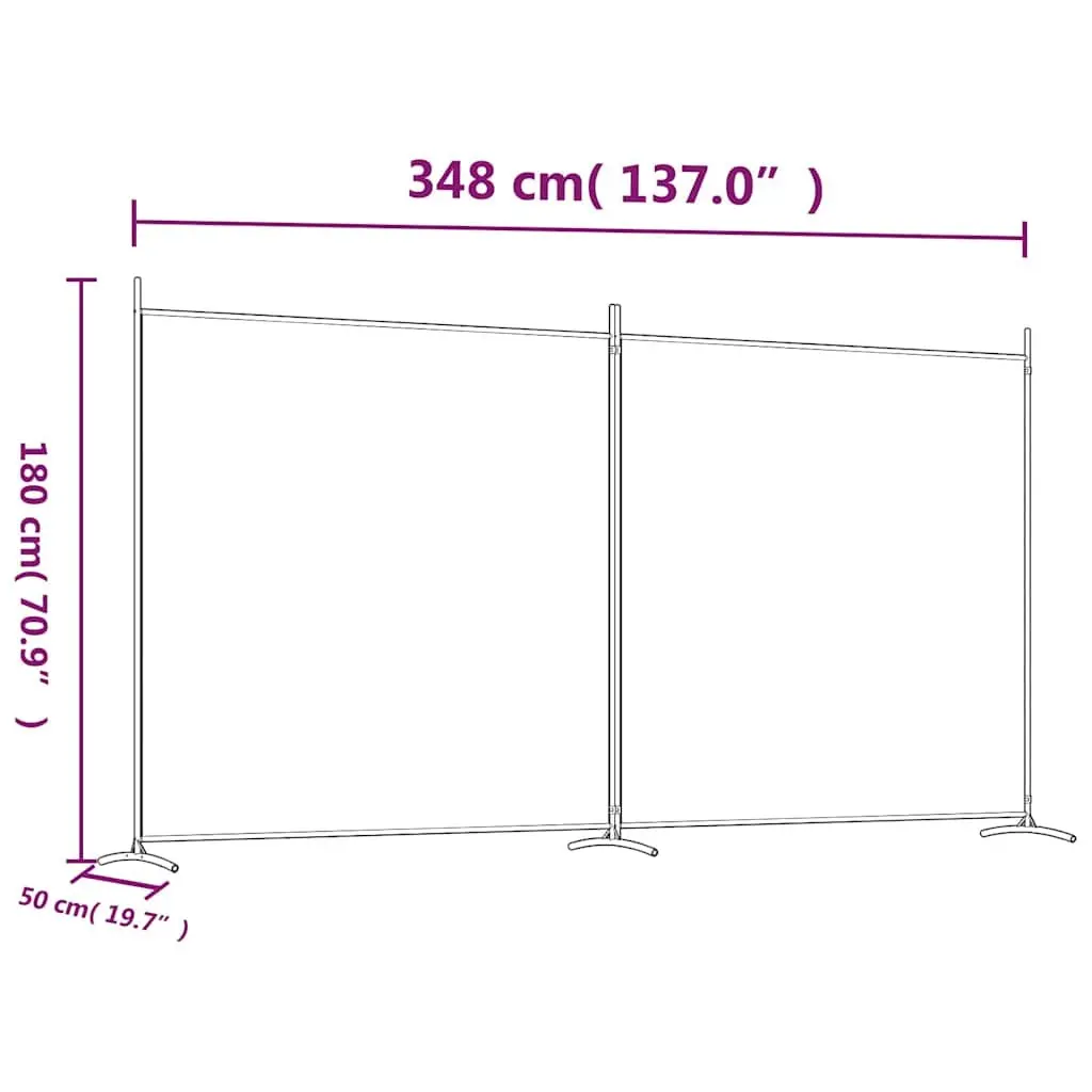 Room Divider 2-Panel Foldable Partition Screen Anthracite 348x180 cm
