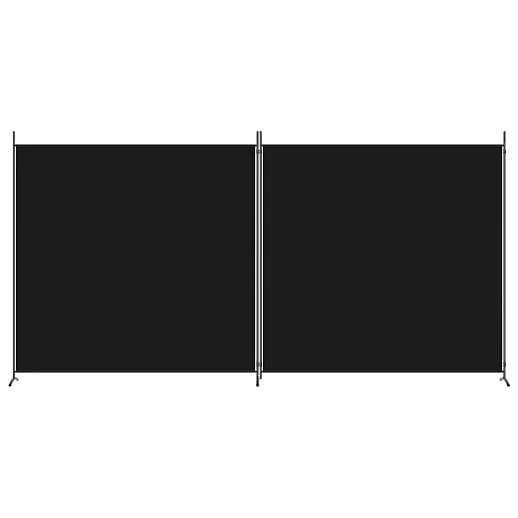 2-Panel Room Divider Fabric Foldable Privacy Black
