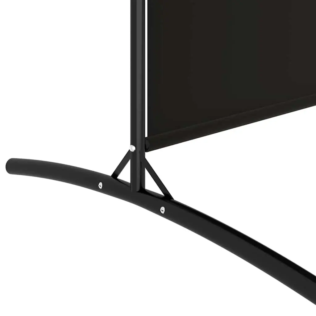 2-Panel Room Divider Fabric Foldable Privacy Black