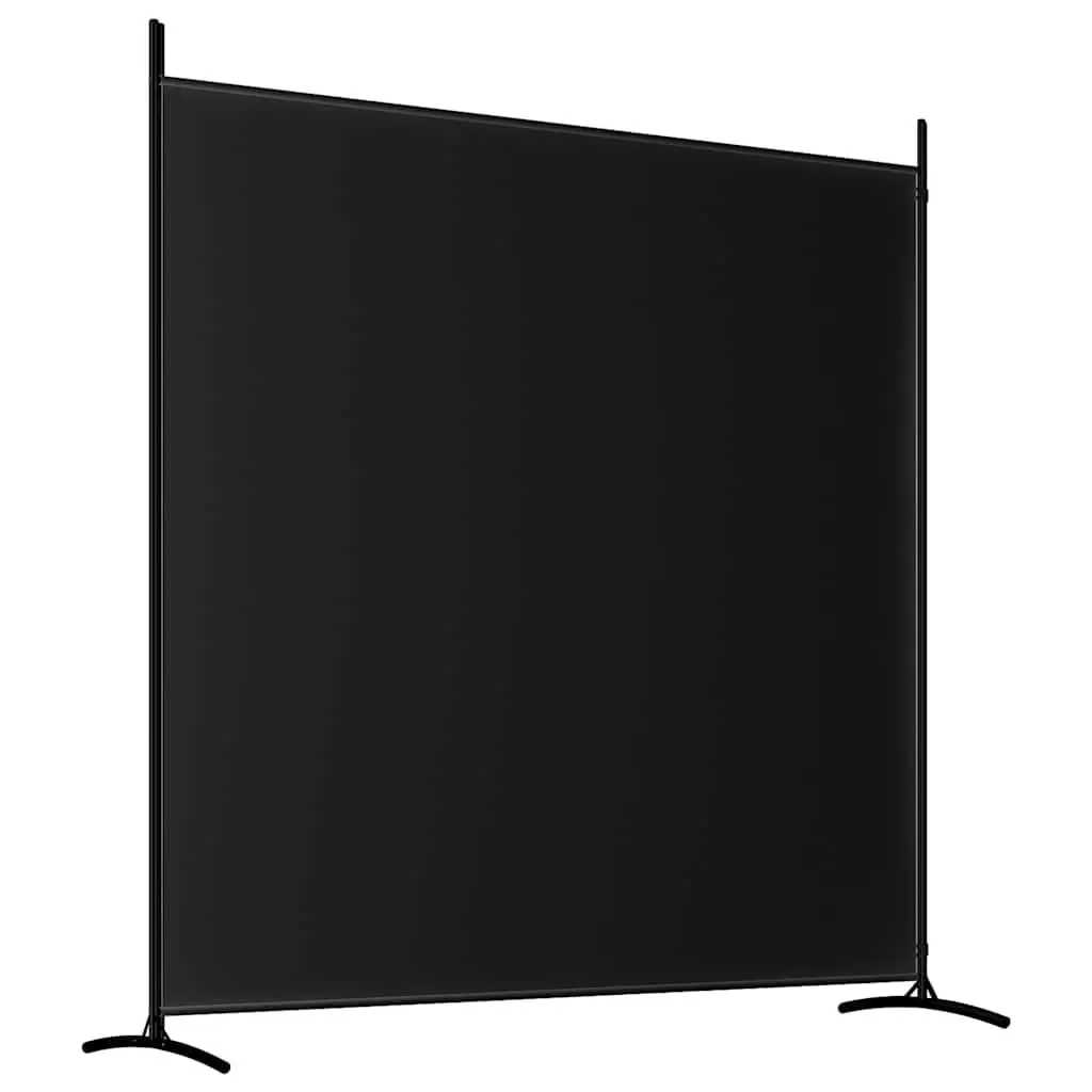 2-Panel Room Divider Fabric Foldable Privacy Black
