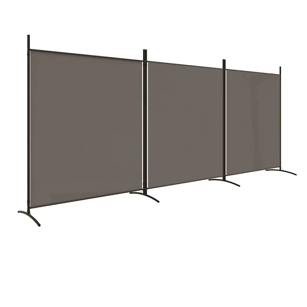 Foldable Privacy Screen Room Divider Fabric Anthracite 3 Panel 525x180cm