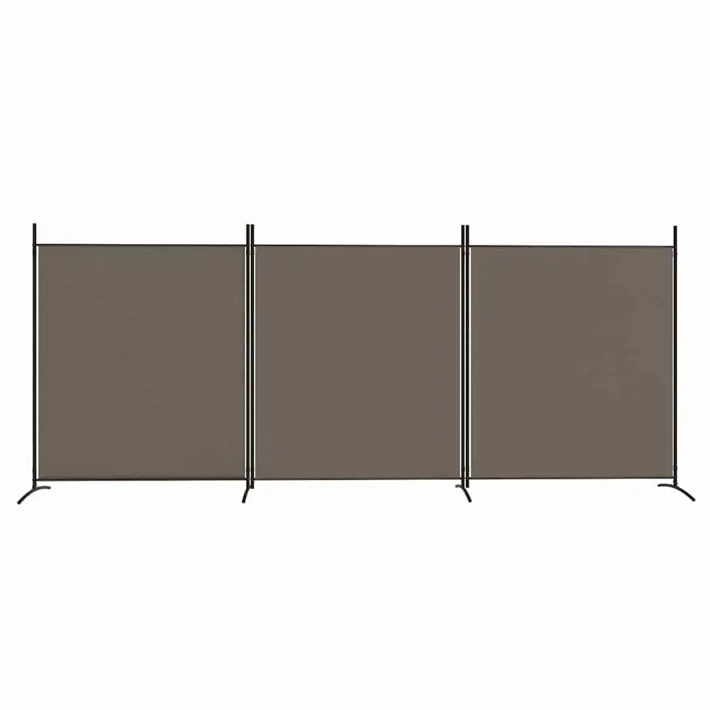 Foldable Privacy Screen Room Divider Fabric Anthracite 3 Panel 525x180cm