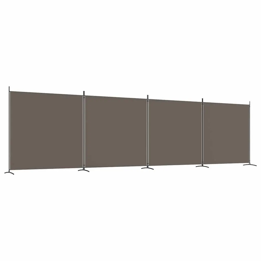 4-Panel Room Divider Fabric Folding Screen Anthracite 698 x 180 cm
