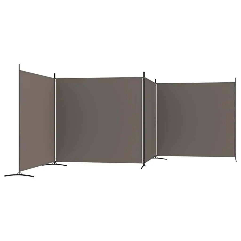 4-Panel Room Divider Fabric Folding Screen Anthracite 698 x 180 cm