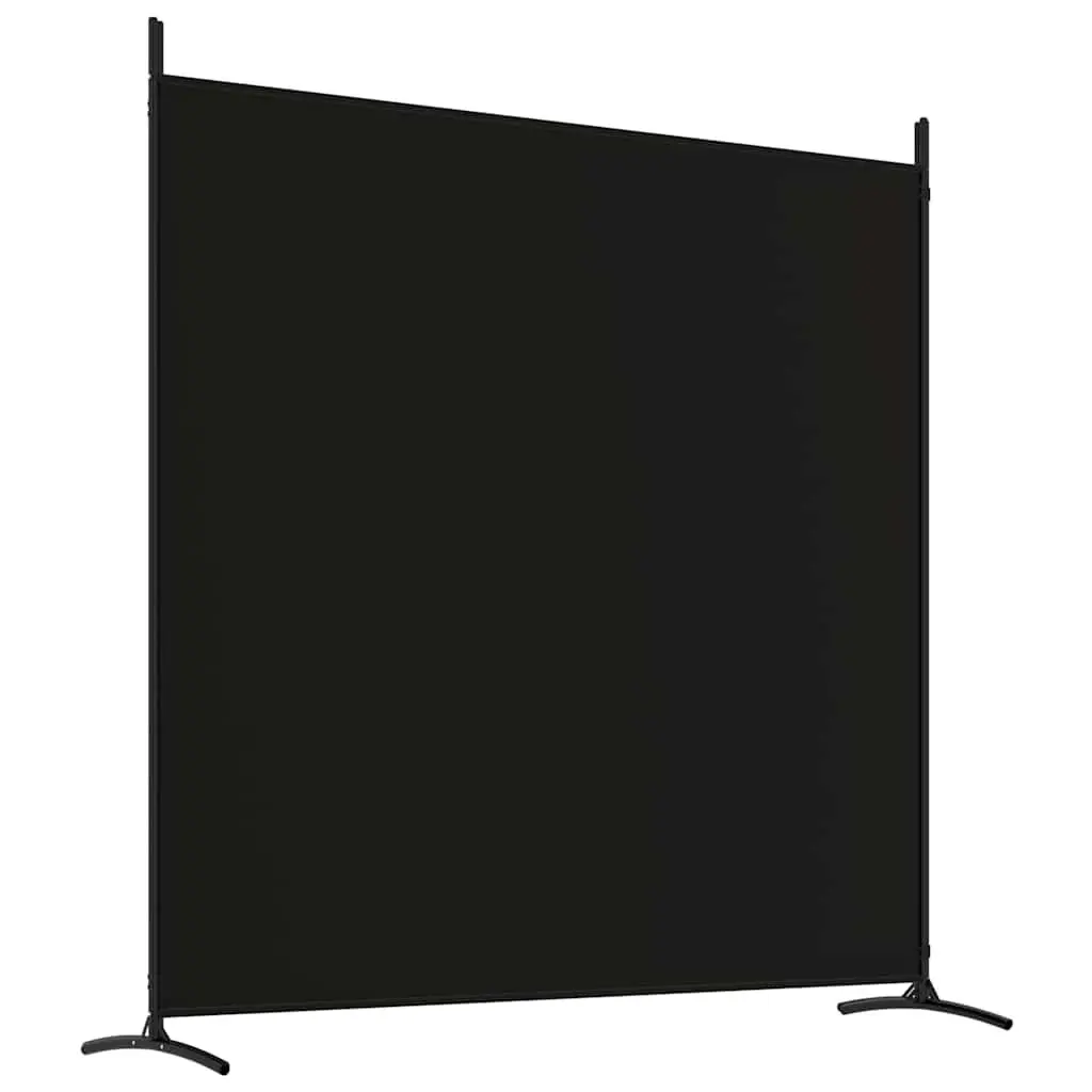 4 Panel Room Divider Fabric Folding Partition Screen 698x180 cm Black