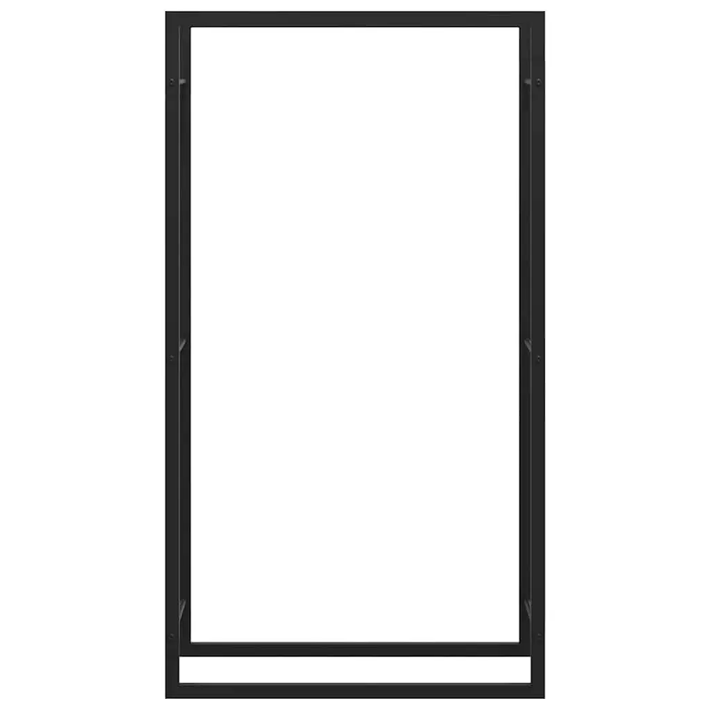 Firewood Rack Black Powdered Steel 80 x 28 x 154 cm