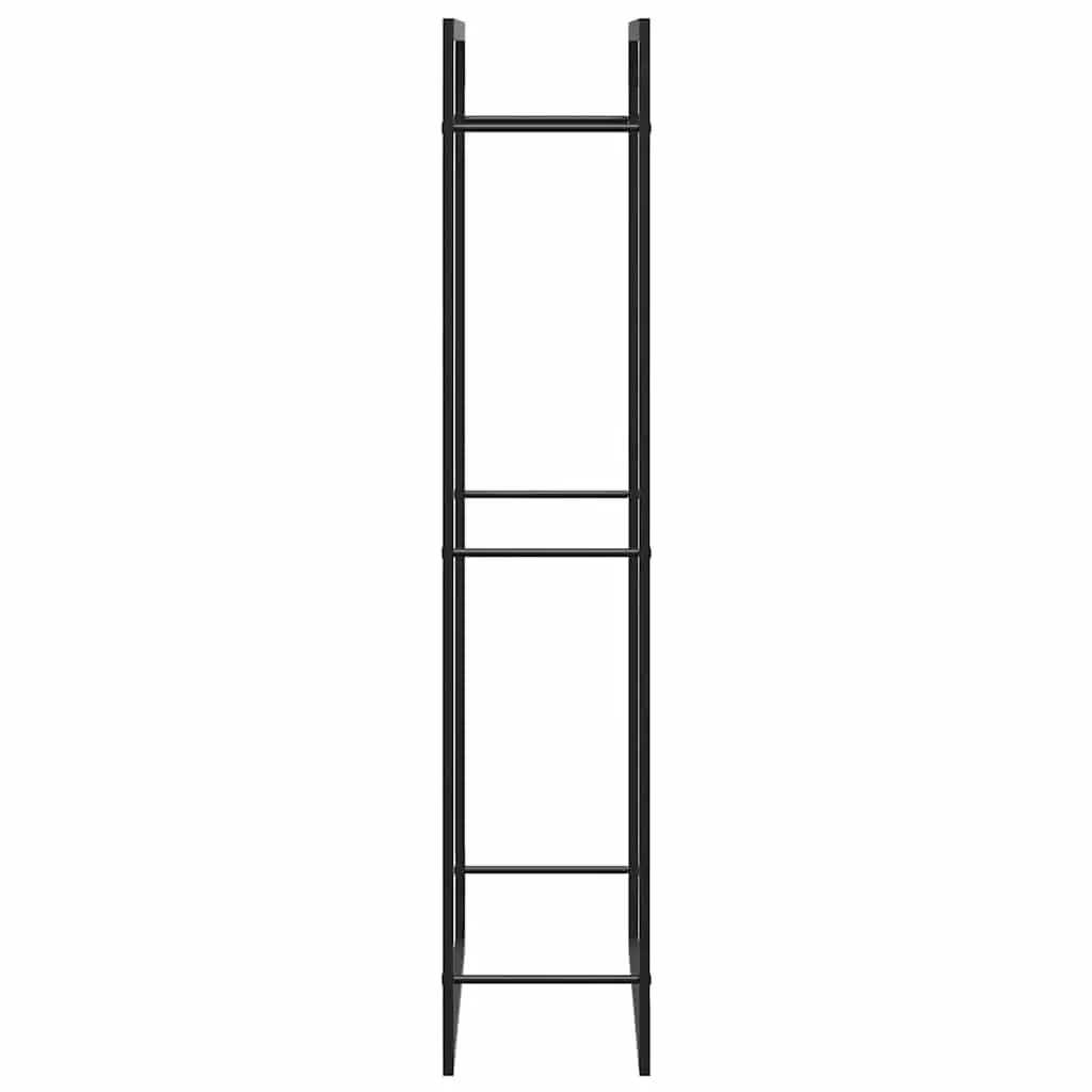 Firewood Rack Black Powdered Steel 80 x 28 x 154 cm
