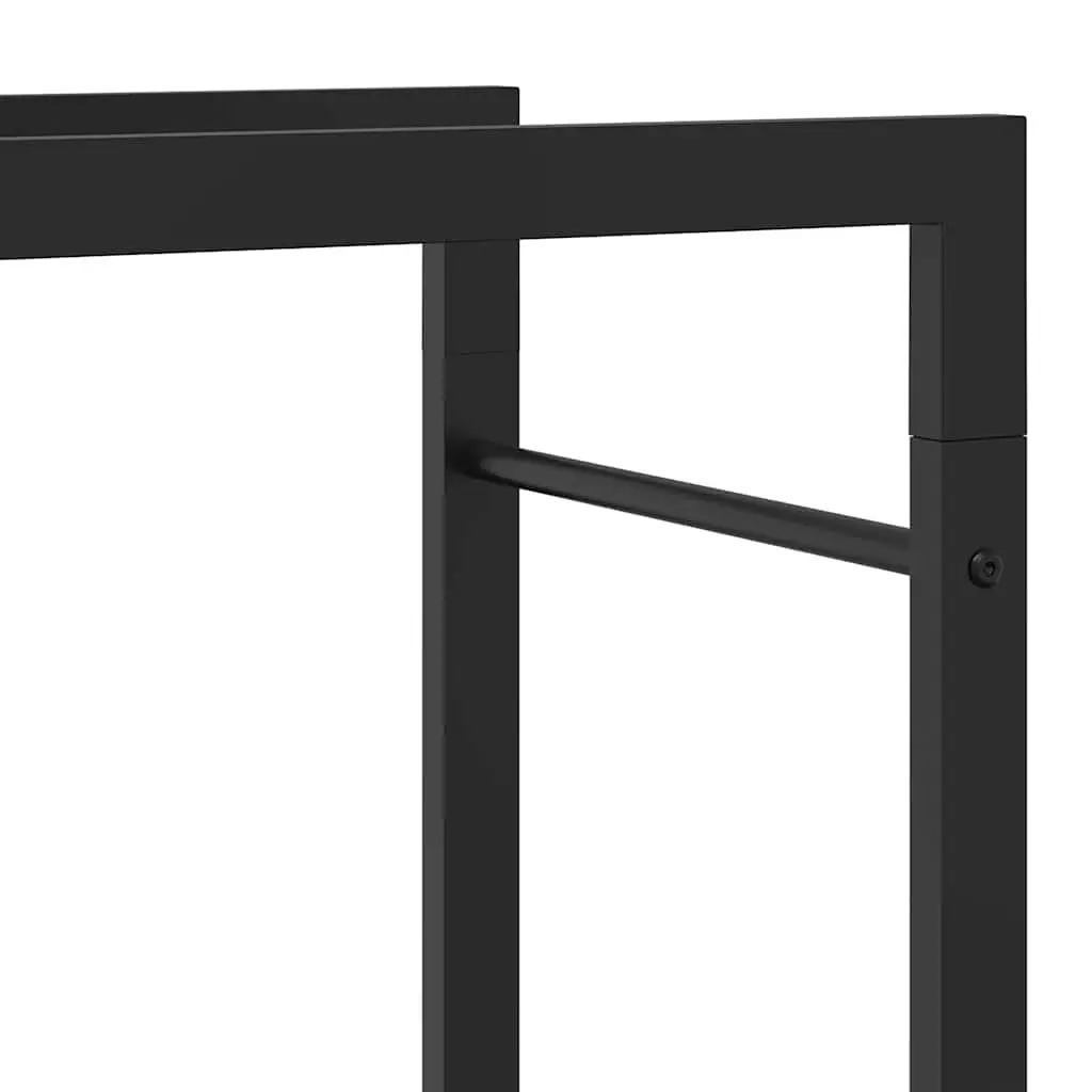 Firewood Rack Black Powdered Steel 80 x 28 x 154 cm