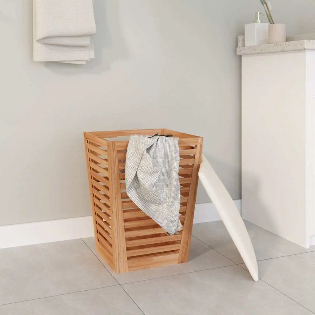 Bathroom Storage Stool Wooden Cushioned Lid 40.5cm Brown