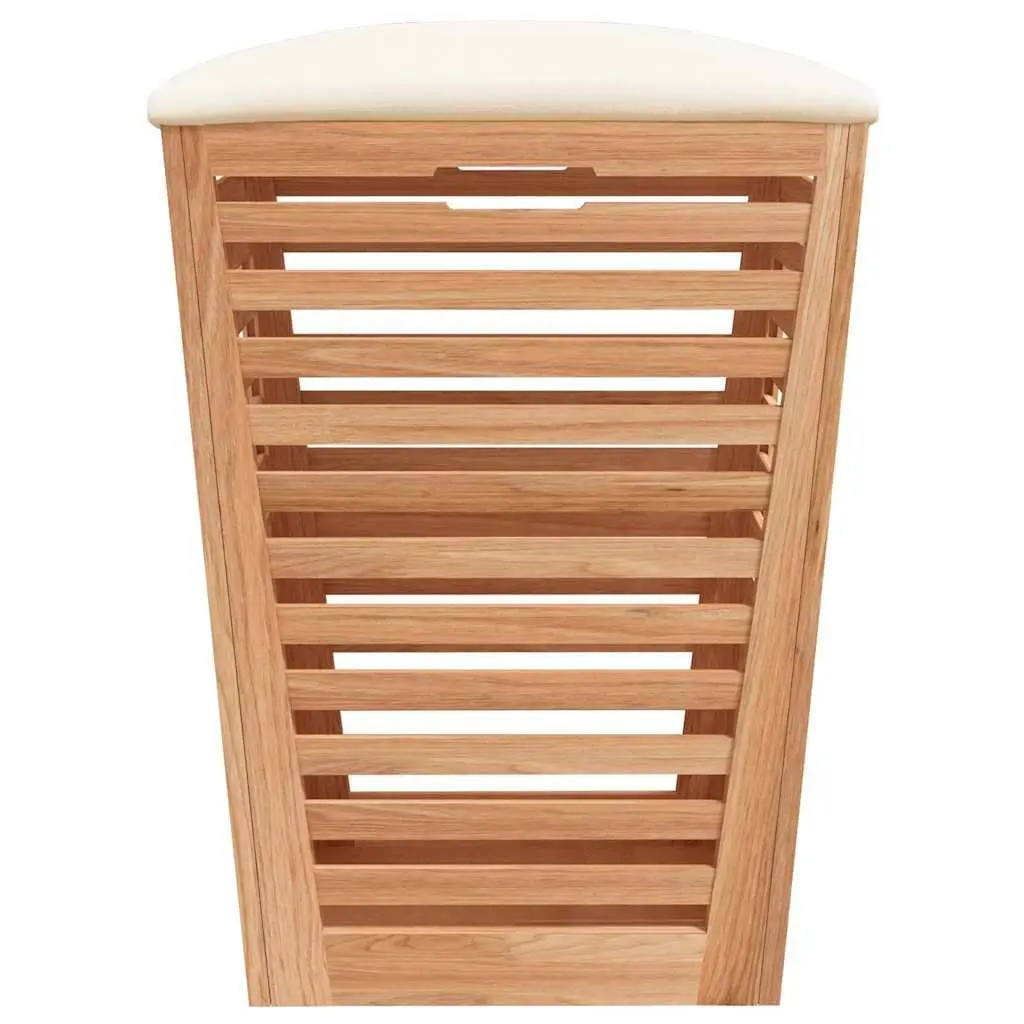 Bathroom Storage Stool Wooden Cushioned Lid 40.5cm Brown
