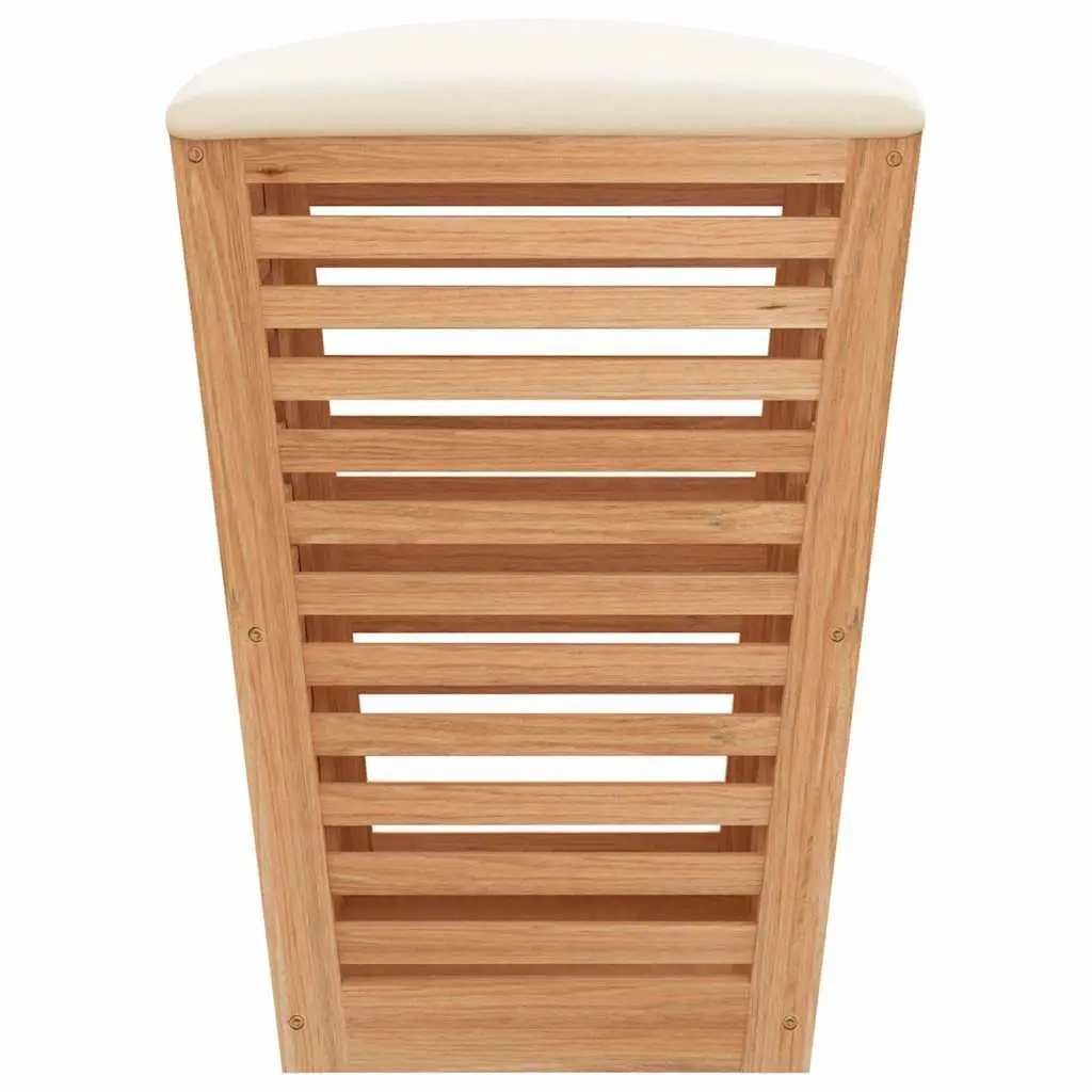Bathroom Storage Stool Wooden Cushioned Lid 40.5cm Brown