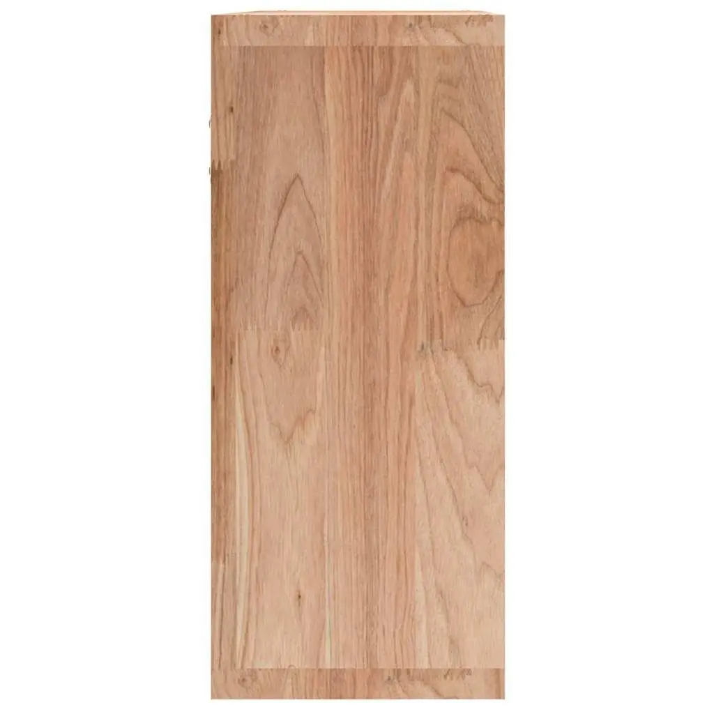 Brown Solid Wood Wall Mounted Cabinet 42x18x42cm 2 Compartment Storage Organizer