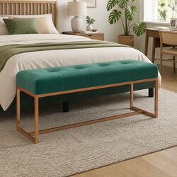Functional Green Velvet Bench for Every Room