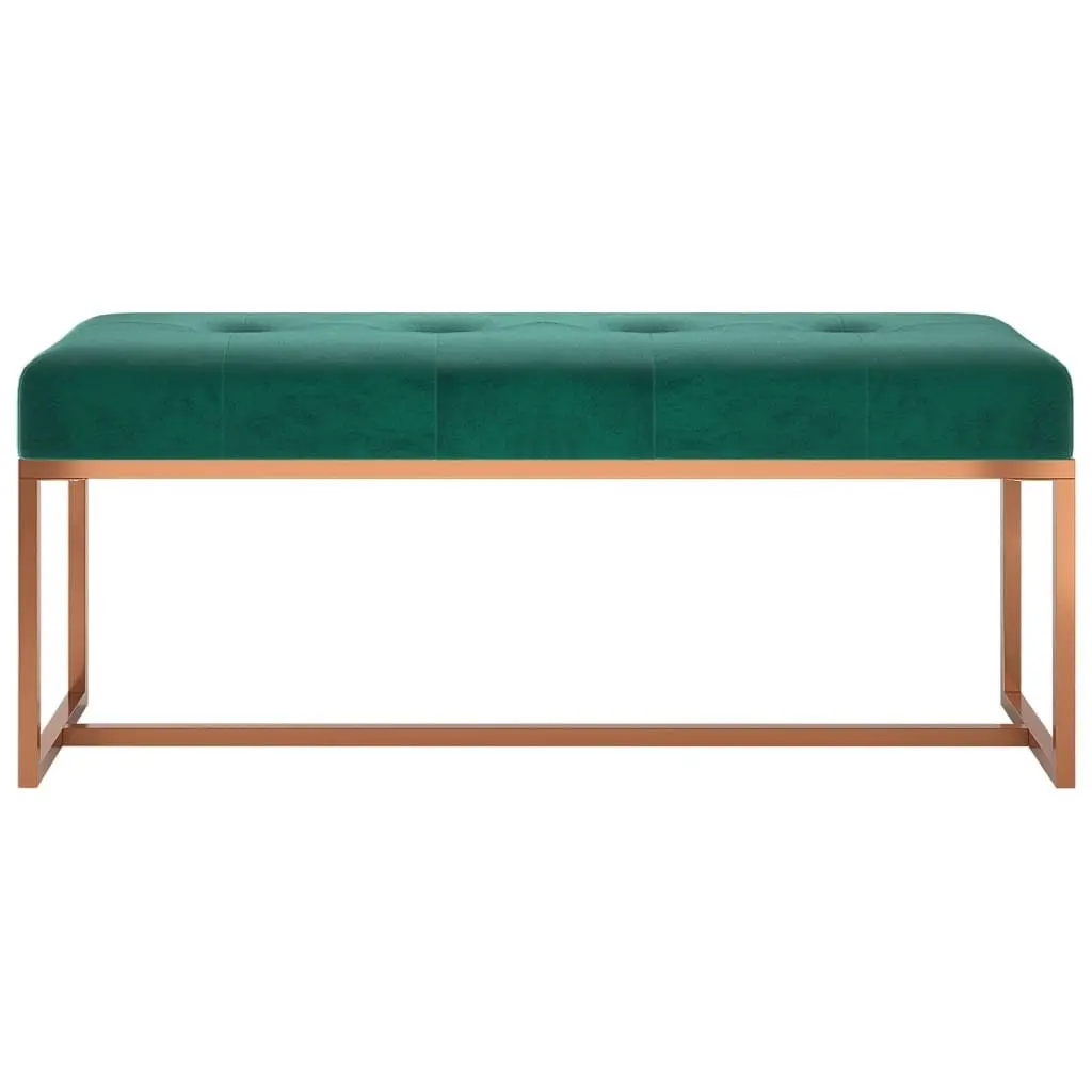 Storage Bench Green Velvet Padded Seat Living Room Bedroom Entryway Furniture
