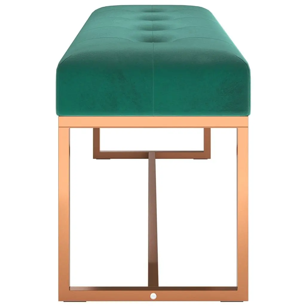 Storage Bench Green Velvet Padded Seat Living Room Bedroom Entryway Furniture