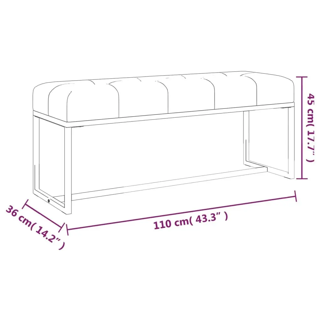 Grey Velvet Storage Bench Seat Padded Foam Comfortable Living Room Entryway