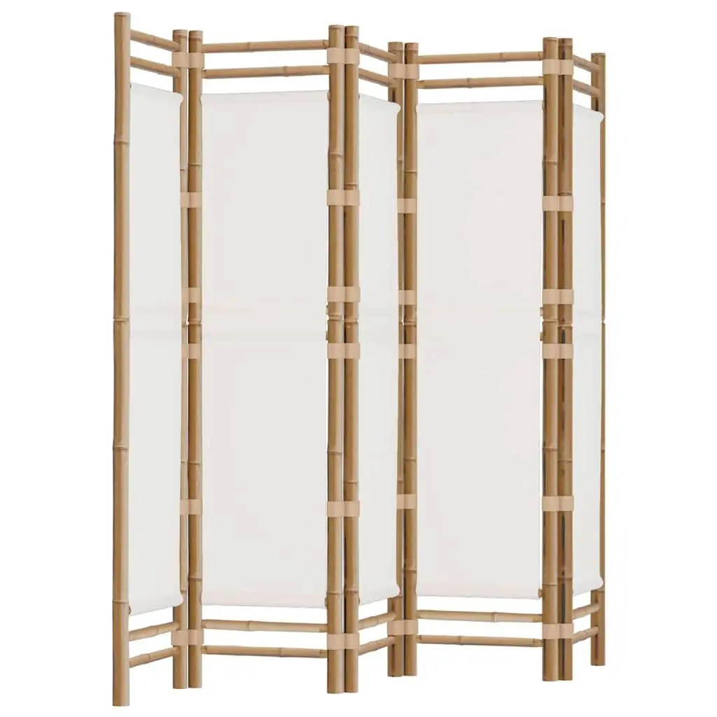 Folding Room Divider 5-Panel Bamboo Canvas 200cm