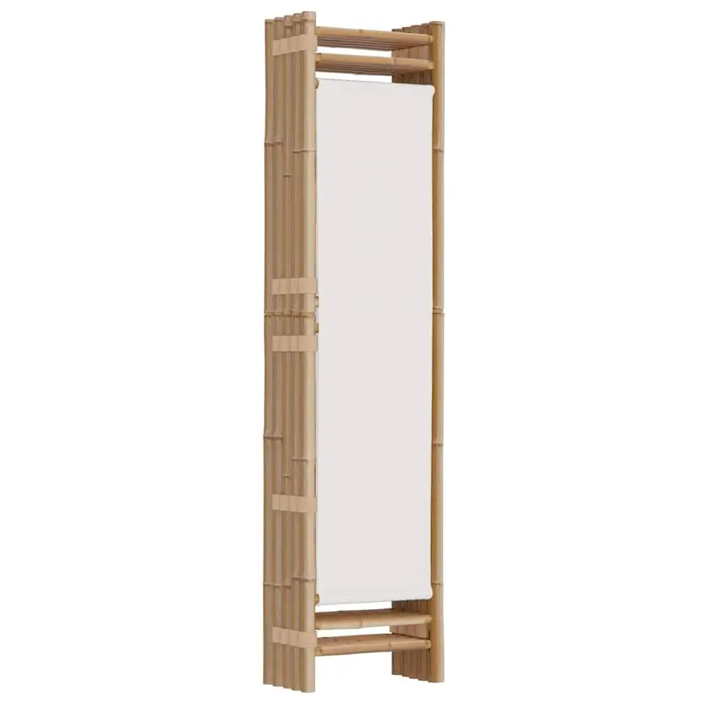 Folding Room Divider 5-Panel Bamboo Canvas 200cm