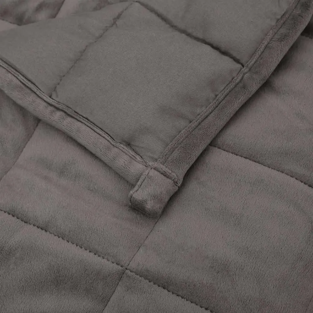 Weighted Blanket Grey 155x220cm 7kg Dual-sided Fabric Quilted Pockets