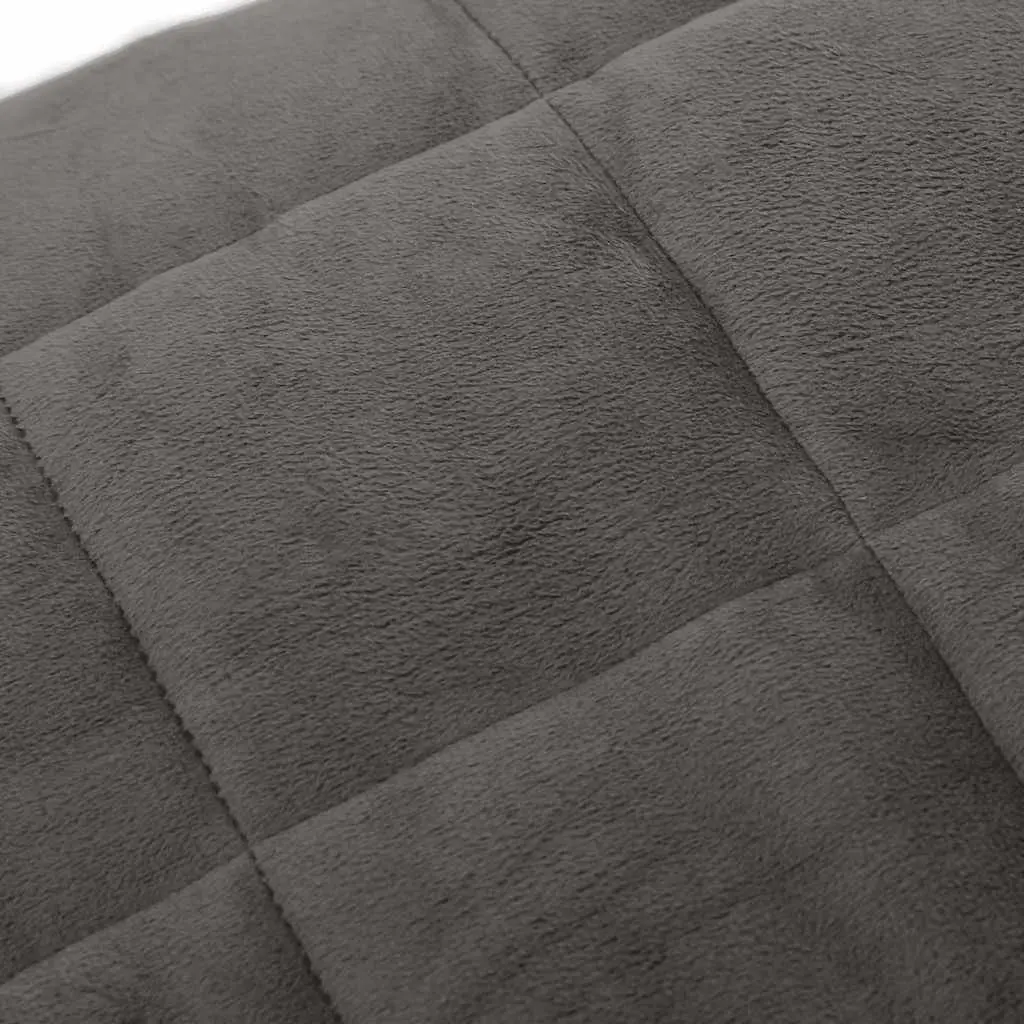 Weighted Blanket Grey 155x220cm 7kg Dual-sided Fabric Quilted Pockets