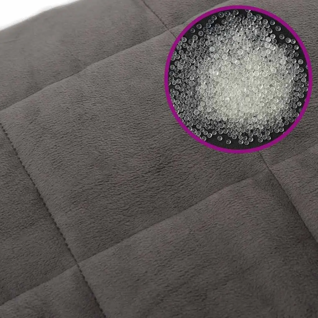 Weighted Blanket Grey 155x220cm 7kg Dual-sided Fabric Quilted Pockets