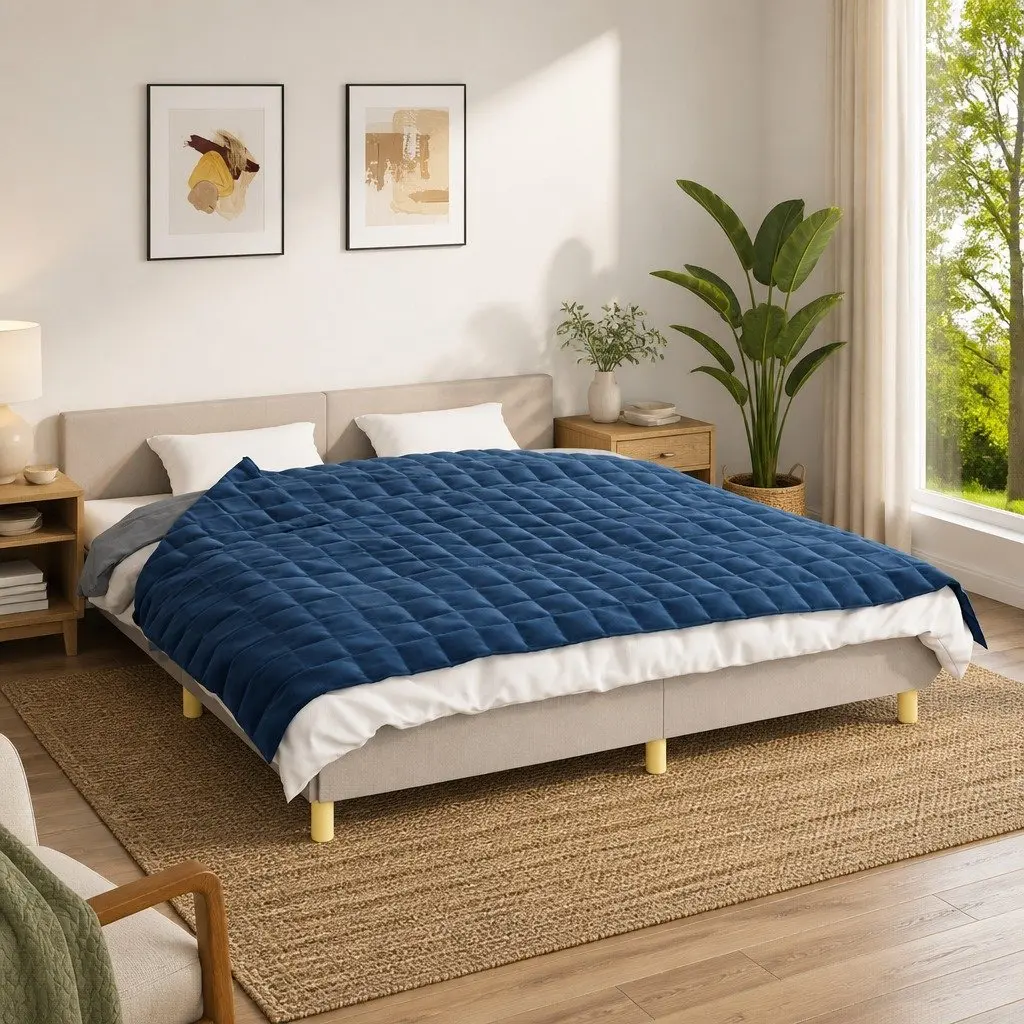 Weighted Blanket Blue 155x220 cm 11 kg Heavy Blanket