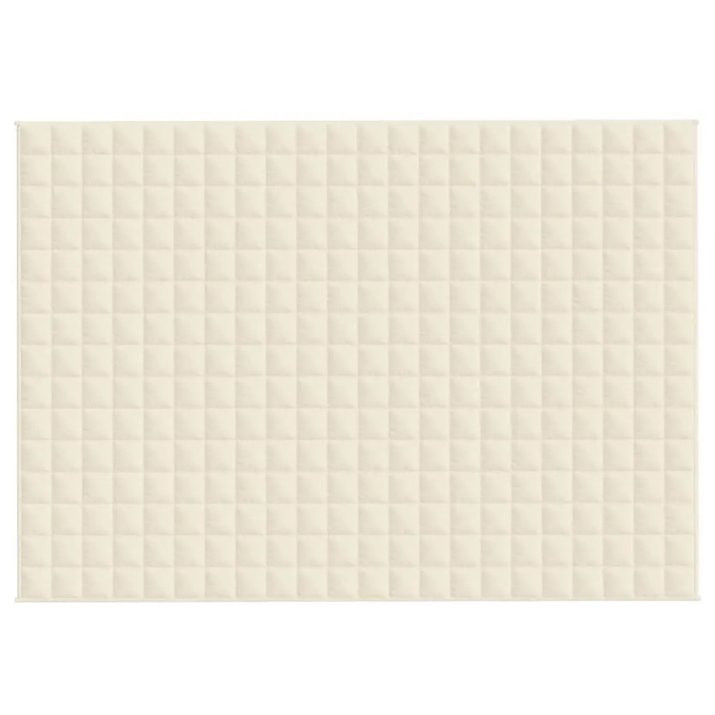 Weighted Blanket 155x220cm 7kg Cream Short Floss Brushed Fabric Sleep Comfort
