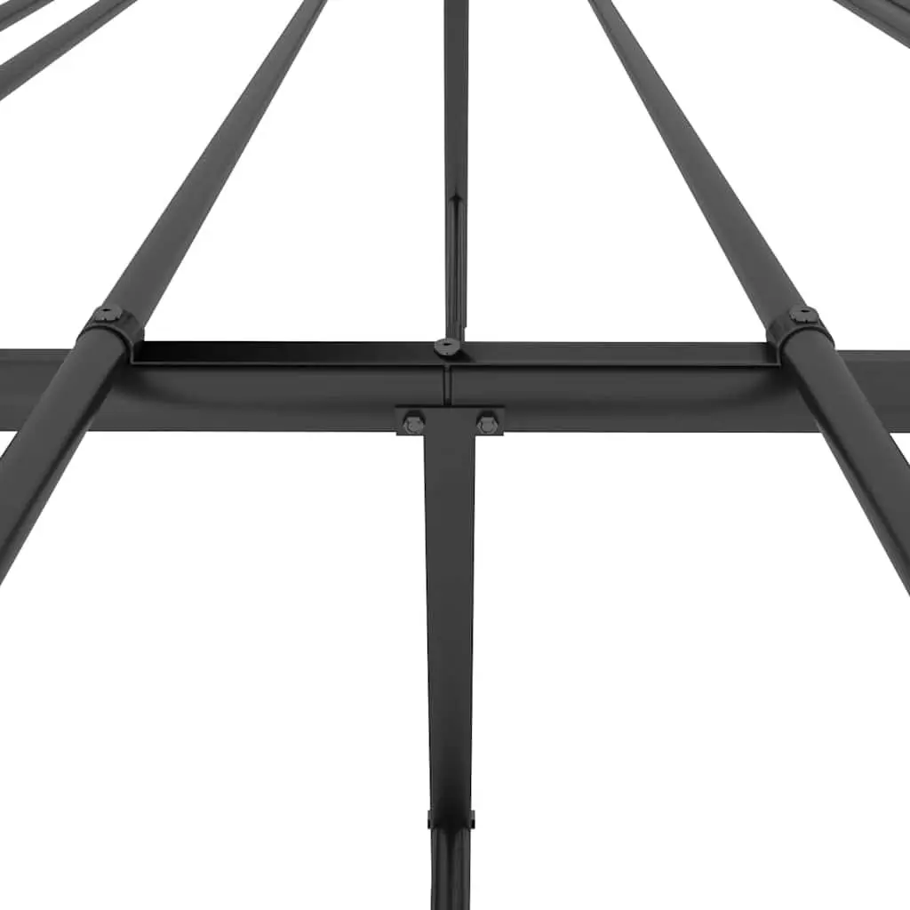 Metal Bed Frame Powder-coated Steel Queen Size 150x200cm Slatted Base Black