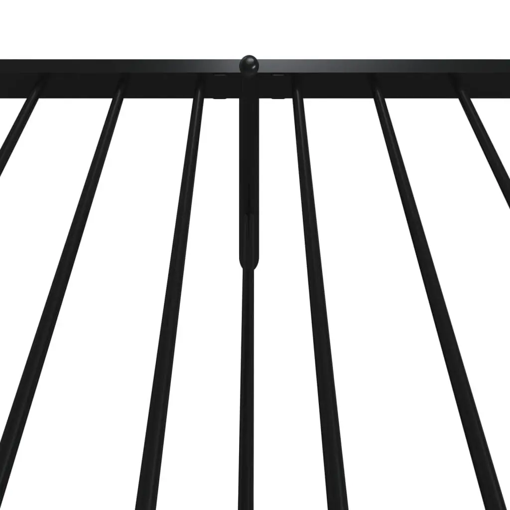 King Single Metal Bed Frame Black Slatted Base 107x203 cm with Headboard and Footboard