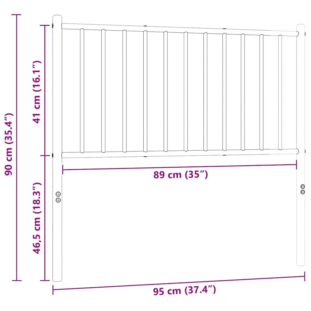 Metal Headboard Black 90cm Bed Header Bedroom Furniture Back Support Stylish