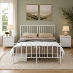 Functional Metal Bed Frame 135x190 cm for Your Bedroom Needs