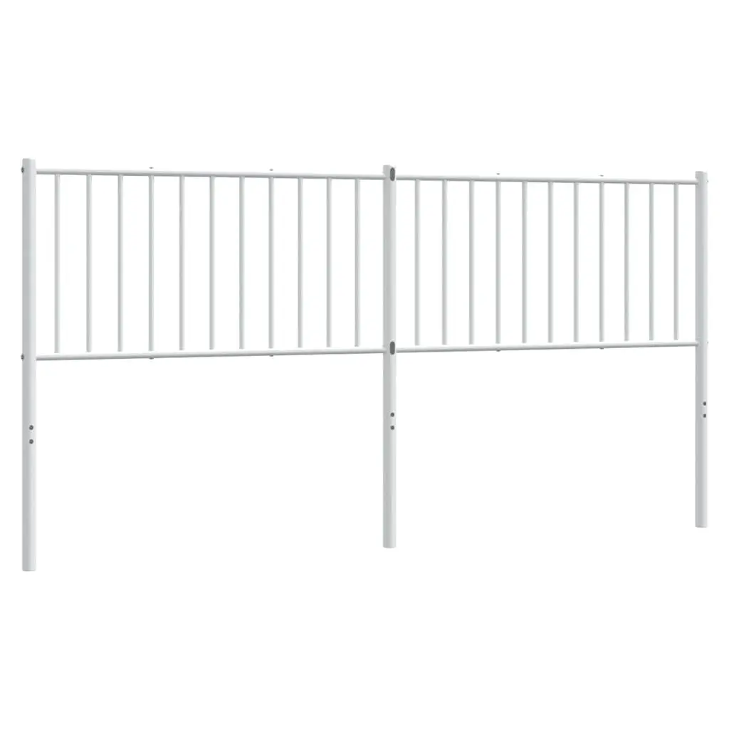 White Metal Headboard Powder Coated Steel Frame 180cm for Bed Support