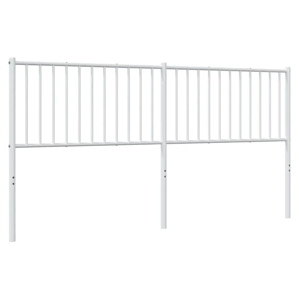 White Metal Headboard Powder Coated Steel Frame 180cm for Bed Support