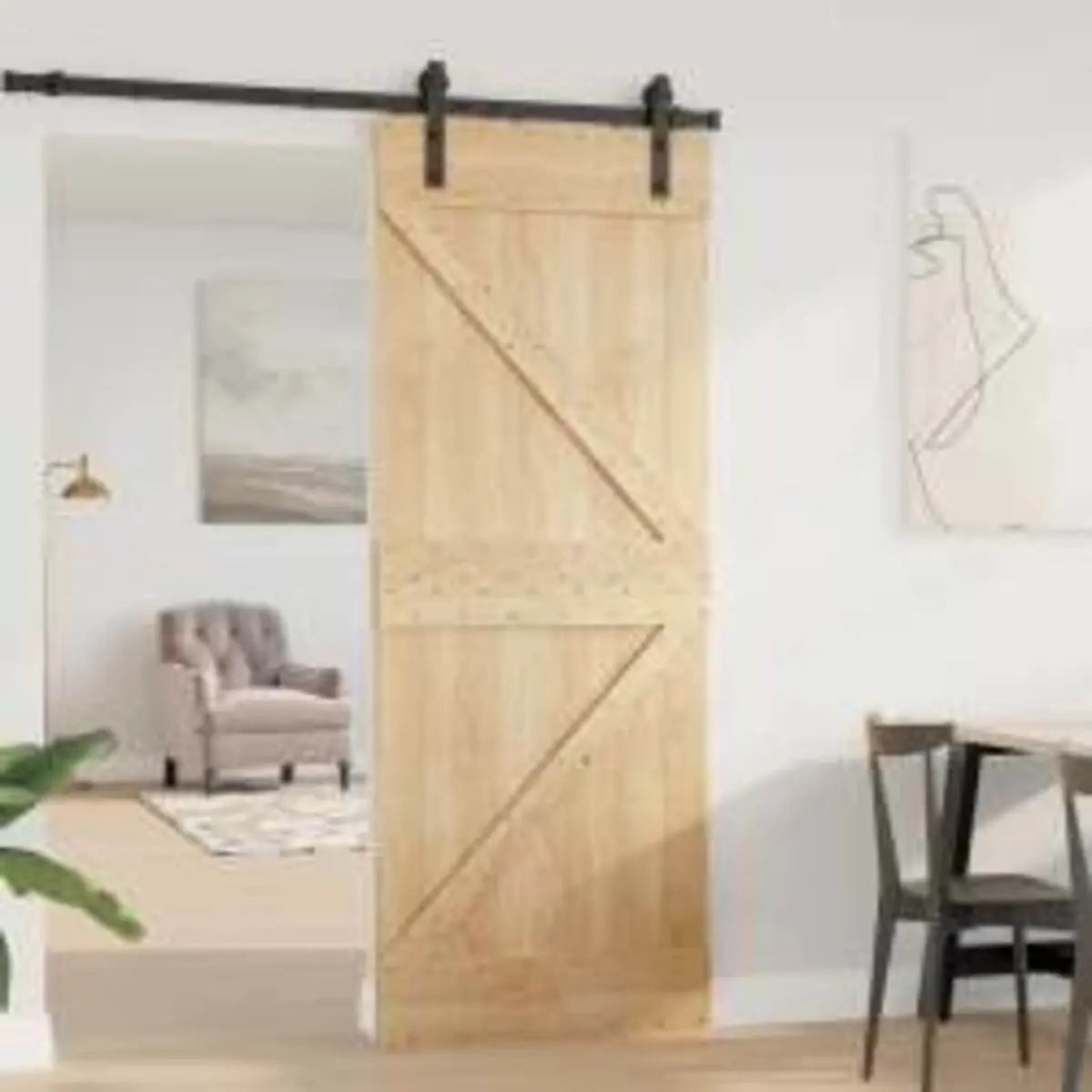 Solid Pine Wood Interior Door 80 x 210 cm Natural Brown Modern Minimalist Design