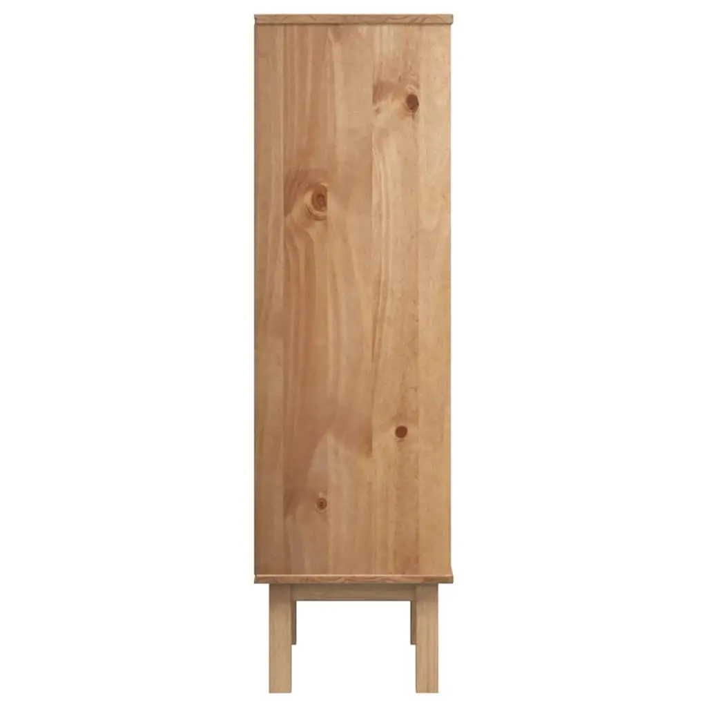 Shoe Cabinet with 3 Drawers Brown Solid Pine Wood Storage Organiser Furniture