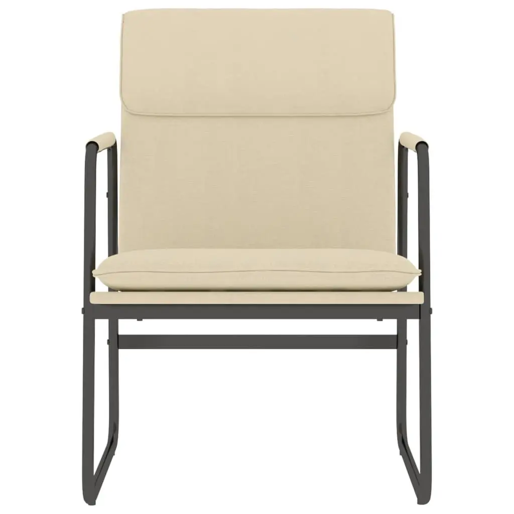 Lounge Chair Fabric Upholstered Cream Living Room Armchair