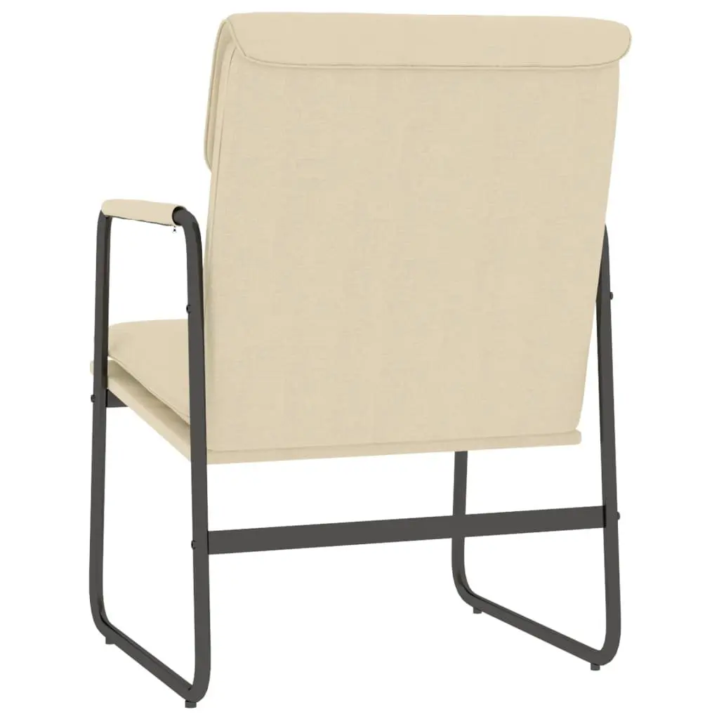 Lounge Chair Fabric Upholstered Cream Living Room Armchair