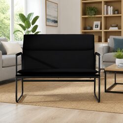 Comfortable Black Faux Leather Bench for Your Home