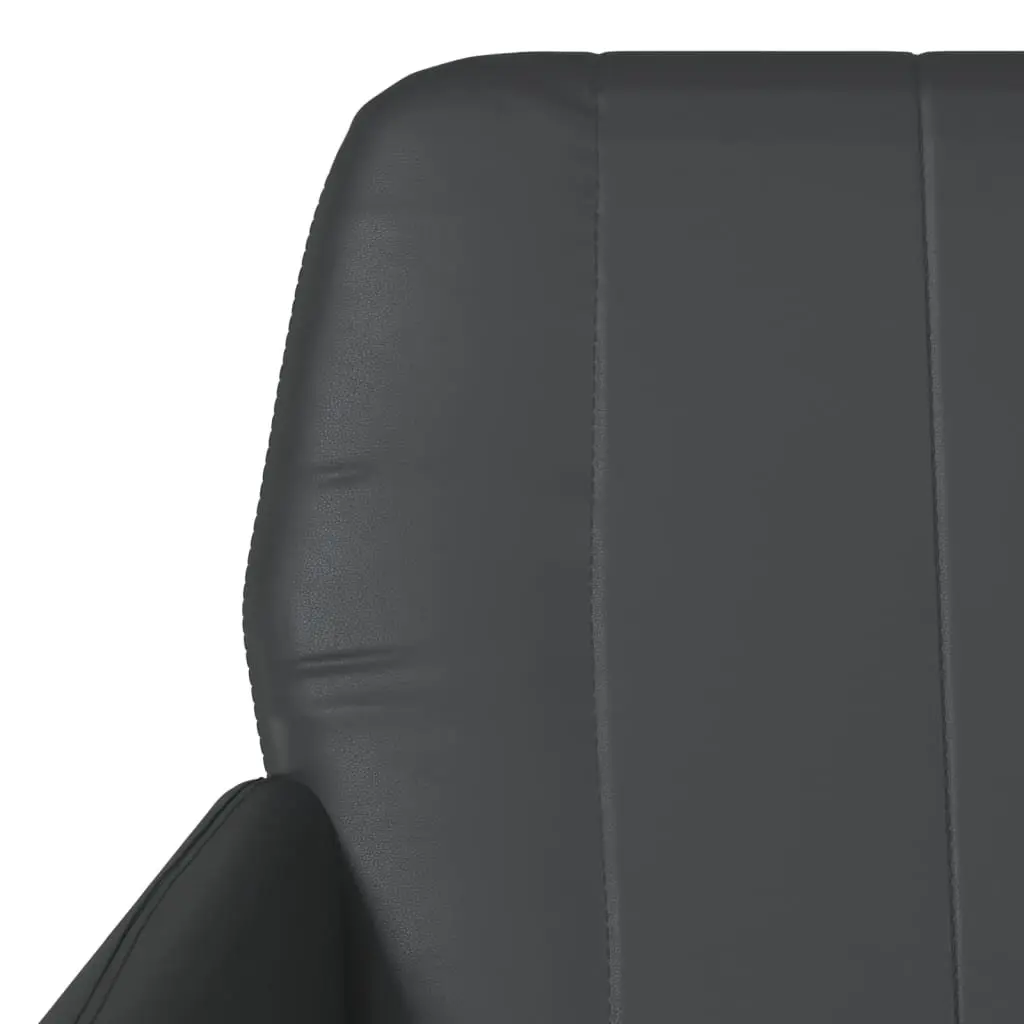 Black Faux Leather Armchair Metal Frame Relaxation Chair Padded Living Room Seat